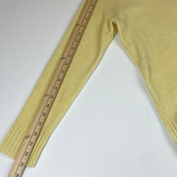 Talbots Size Small Light Yellow Crewneck Back Zip Pullover Soft Sweater - Picture 9 of 9